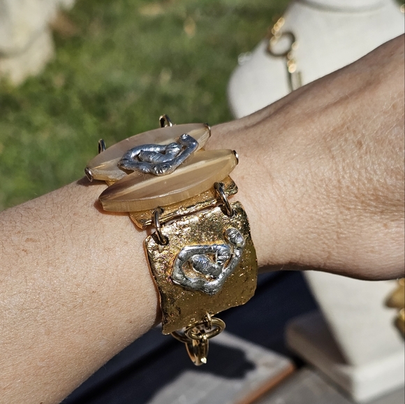 J. Jansen mixed metal handmade necklace & bracelet set - Picture 4 of 10